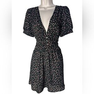 Outfitters Ditsy Floral Print Mini black womens dress size medium NWT